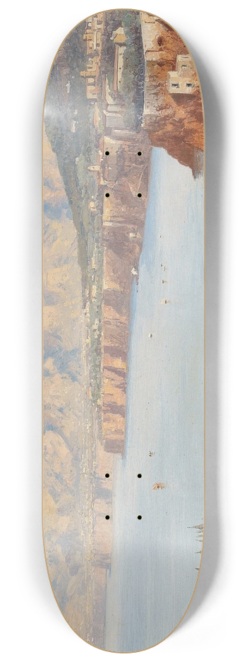 Albert Zimmermann - Coastal Landscape In Sorrento Near Naples 8.25 inch art skate deck