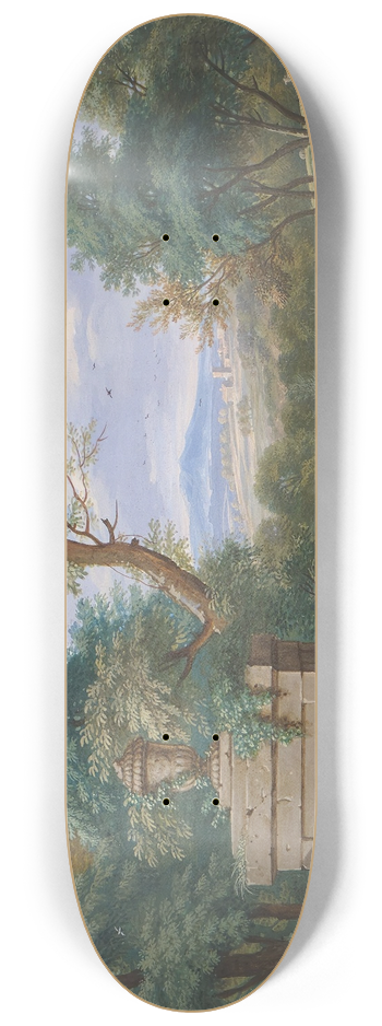 Bernard Lens III - Classical Landscape with Shepherds and Shepherdess 8.25 inch art skate deck