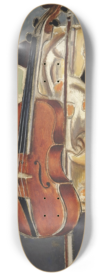 Bernard Meninsky - Still life with violin 8.25 inch art skate deck