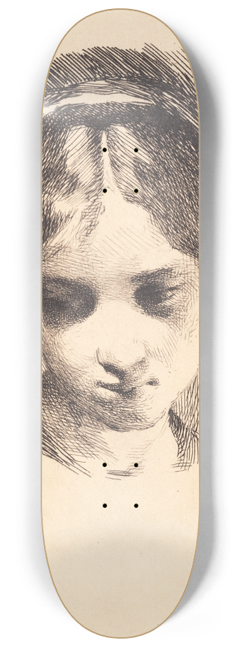 Frans Schwartz - Hoved af en ung pige set forfra 8.25 inch art skate deck