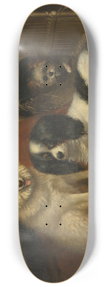 Bernard te Gempt - A Sheepdog, a King Charles Spaniel, and a Terrier 8.25 inch art skate deck
