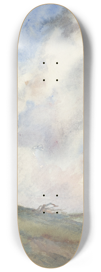 Frans Smissaert - Duinlandschap bij storm met twee figuren 8.25 inch art skate deck