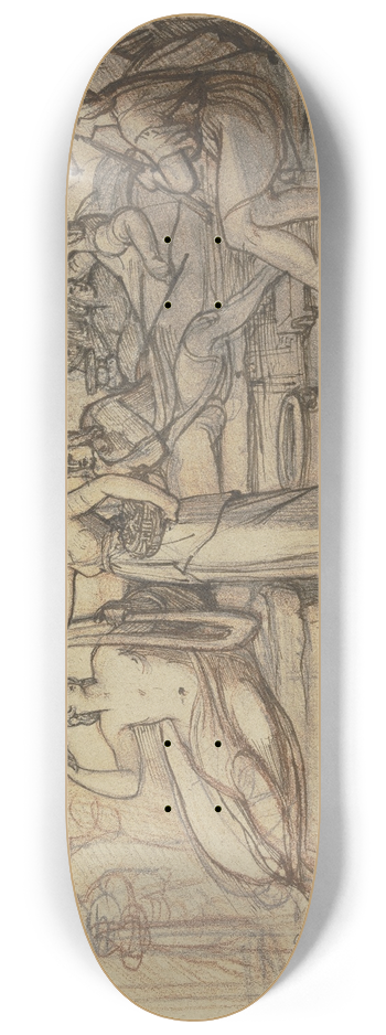 Bernhard von Neher the younger - Der neue Pausias und sein Blumenmdchen 8.25 inch art skate deck