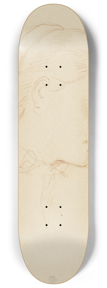 Bernhard von Neher the younger - Kopf eines Mdchens, im Profil nach rechts geneigt 8.25 inch art skate deck