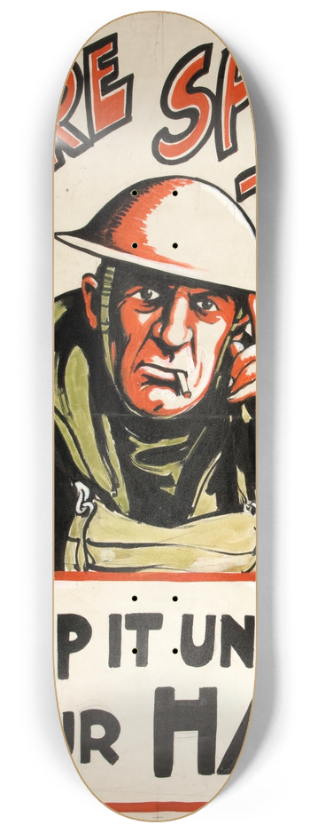 Bert Thomas - `Ware spies! Keep it under your hat 8.25 inch art skate deck
