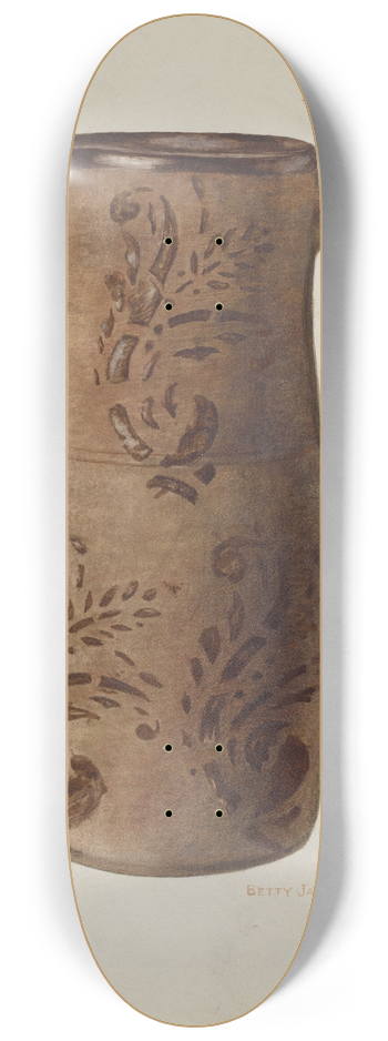 Betty Jacob - Redware Pitcher 8.25 inch art skate deck