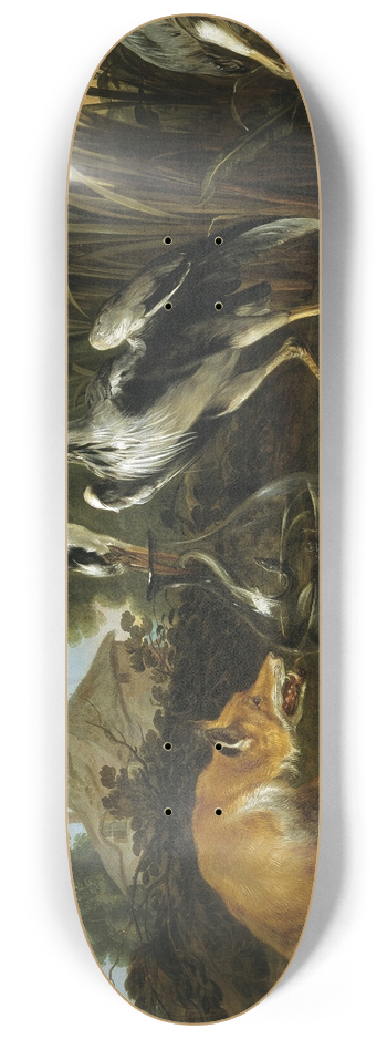 Frans Snyders - The Fox Visiting the Heron 8.25 inch art skate deck