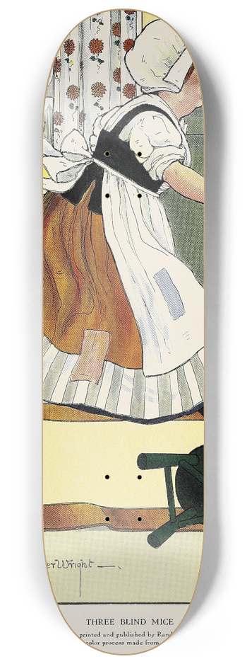 Blanche Fisher Wright - Three Blind Mice 8.25 inch art skate deck