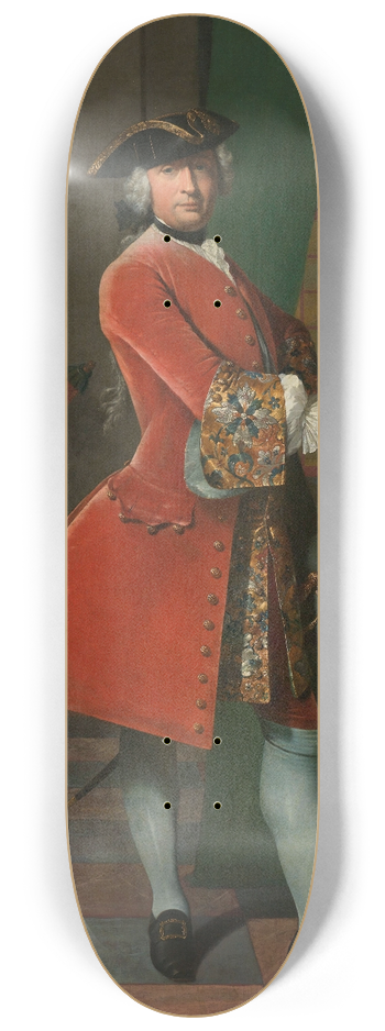 Frans van der Mijn - Portrait of Jan Pranger and an Enslaved Servant 8.25 inch art skate deck