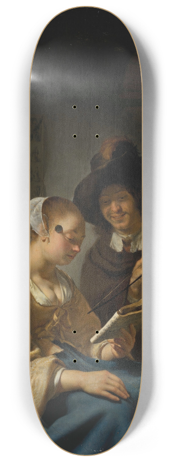 Frans van Mieris the Elder - The Music Lesson 8.25 inch art skate deck