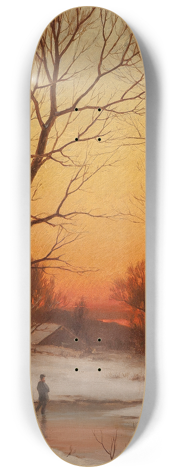 Bruce Crane - Sunset; Woods and Pond 8.25 inch art skate deck