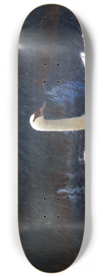 Bruno Liljefors - Swans in Reeds 8.25 inch art skate deck