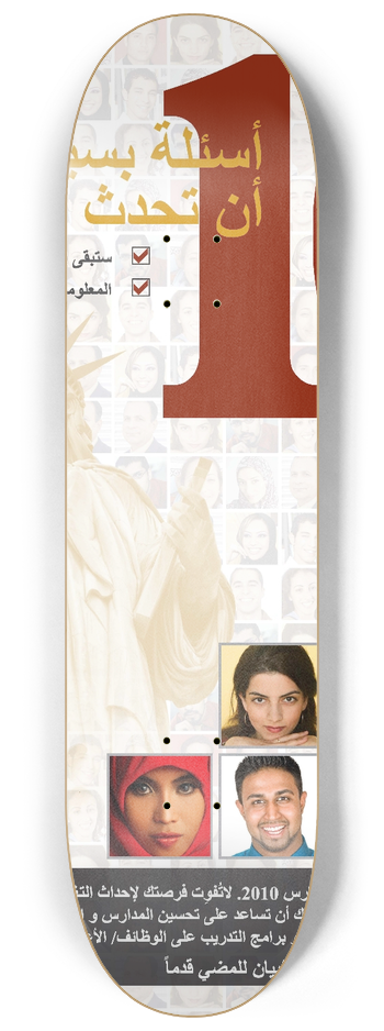 Bureau of the Census - Arabic Awareness Poster 8.25 inch art skate deck