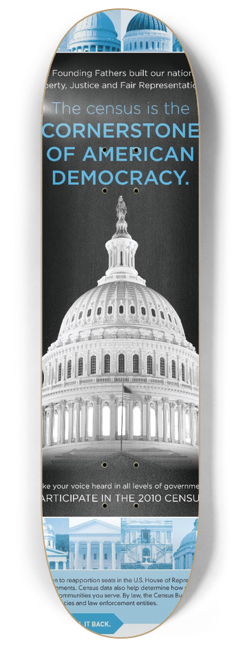 Bureau of the Census - Political Representation Poster 8.25 inch art skate deck