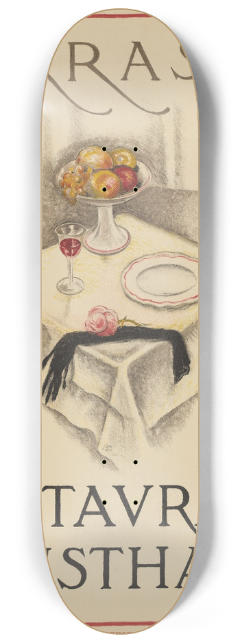 Burkhard Mangold - Affiche voor het restaurant Kunsthalle in Bazel 8.25 inch art skate deck