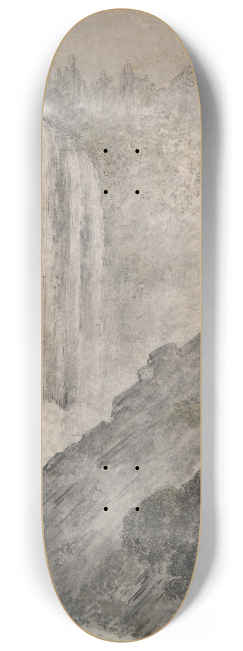 Caesar Van Everdingen - Mountainous Landscape withWaterfalls 8.25 inch art skate deck