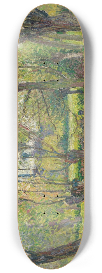 Camille Pissarro - Bords De Lepte  ragny, Soleil Couchant 8.25 inch art skate deck