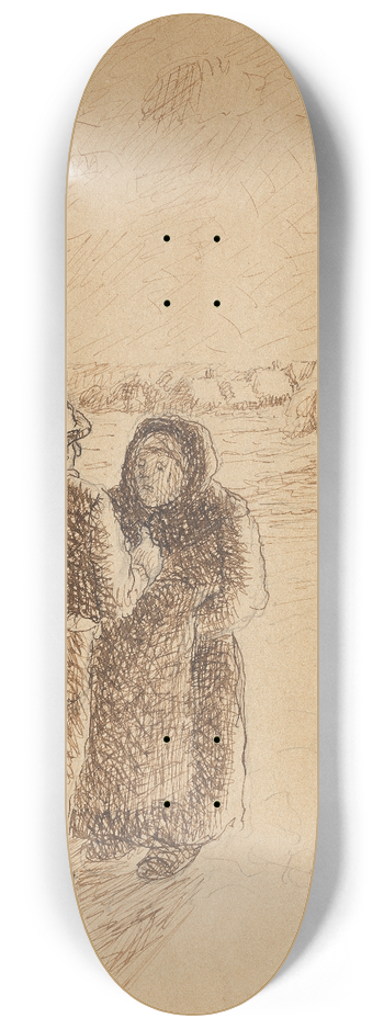 Camille Pissarro - Gossip at Sunset 8.25 inch art skate deck