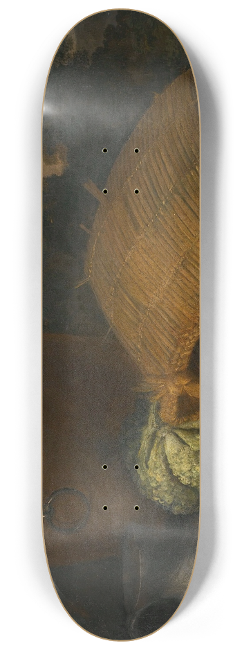 Candido Vitali - An overturned basket with fruit and vegetables 8.25 inch art skate deck