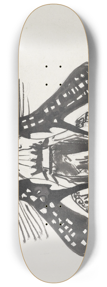 Carel Adolph Lion Cachet - Decoratief ontwerp met twee staande herten 8.25 inch art skate deck