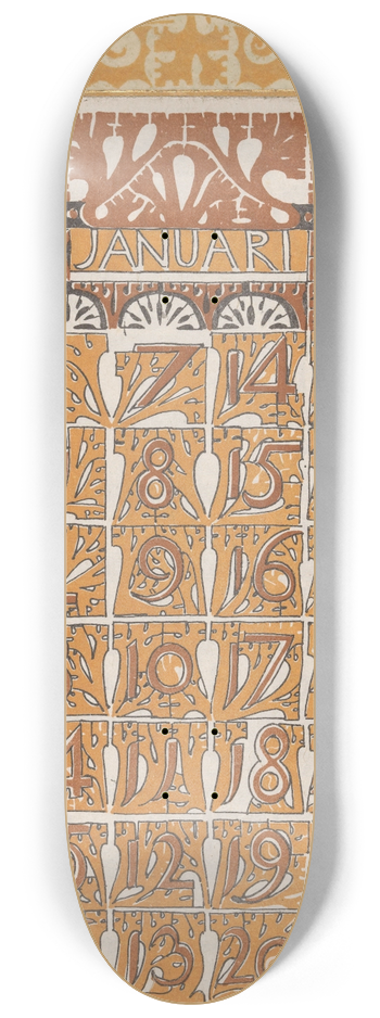 Carel Adolph Lion Cachet - Kalender 1900 8.25 inch art skate deck
