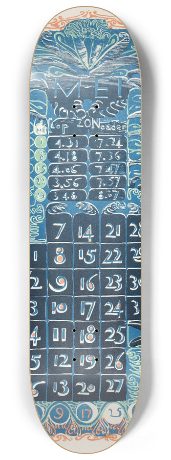 Carel Adolph Lion Cachet - Kalenderblad mei 1899 8.25 inch art skate deck