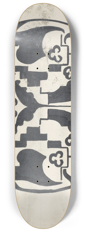 Carel Adolph Lion Cachet - Ontwerp voor een bord met twee gestileerde dieren 8.25 inch art skate deck