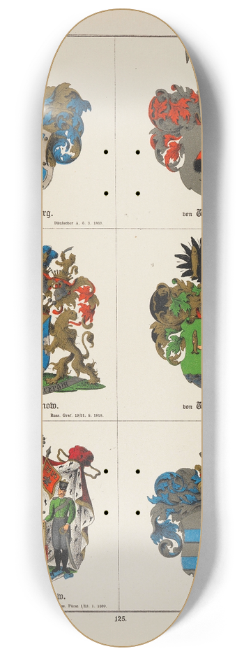 Carl Arvid Klingspor - Baltisches Wappenbuch 8.25 inch art skate deck