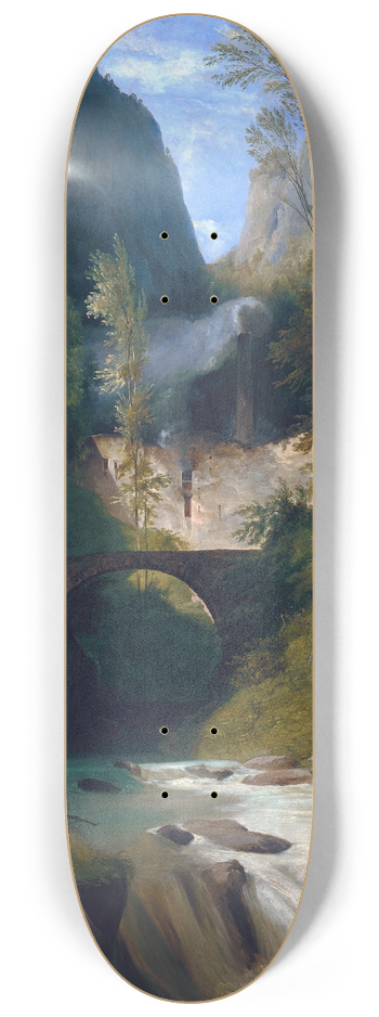 Carl Blechen - Gorge near Amalfi 8.25 inch art skate deck