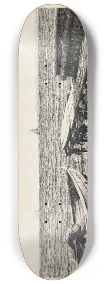 Carl Bloch - The boat at the bridge 8.25 inch art skate deck