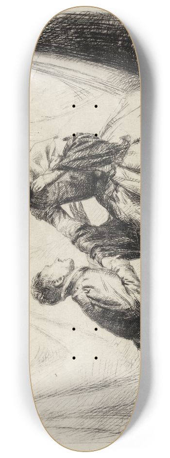 Carl Bloch - The young man and Death 8.25 inch art skate deck