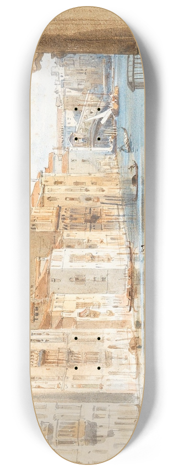 Carl Friedrich Heinrich Werner - Canal Grande and Rialto Bridge 8.25 inch art skate deck