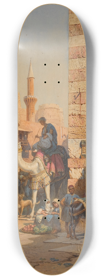 Carl Friedrich Heinrich Werner - Street in Cairo 8.25 inch art skate deck
