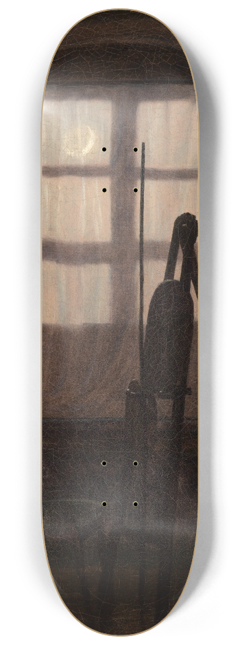 Carl Gustav Carus - Malerstube im Mondschein 8.25 inch art skate deck