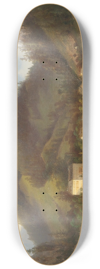 Carl Hasch - View of Schloss Gutenstein 8.25 inch art skate deck