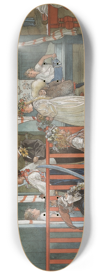 Carl Larsson - A Day of Celebration 8.25 inch art skate deck