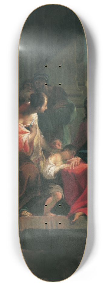 Franz Anton Palko - Christ blesses the children 8.25 inch art skate deck