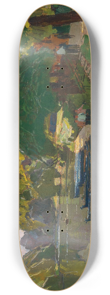 Carl Moll - Landing stage at Heustadlwasser (Prater, Vienna) 8.25 inch art skate deck