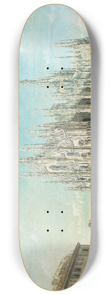 Carlo Bossoli - Piazza del Duomo, Milan 8.25 inch art skate deck