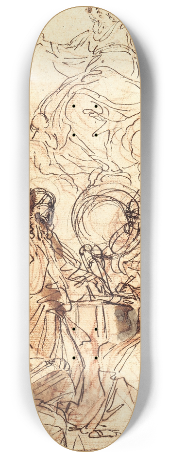 Carlo Maratti - Madonna on a Crescent Moon and Four Saints 8.25 inch art skate deck
