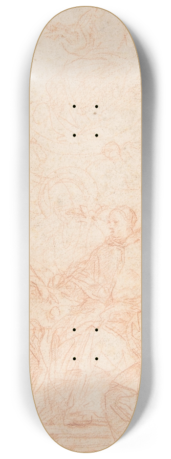 Carlo Maratti - The Virgin Immaculate and Four Male Saints (Study for The Dispute over the Immaculate Conception) 8.25 inch art skate deck