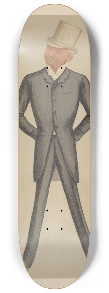 Carlo Pellegrini - Explorers and Inventors. Little Menlo. Colonel George E. Gouraud. 13 April 1889 8.25 inch art skate deck