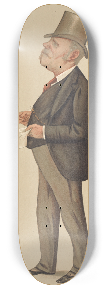Carlo Pellegrini - Shipping Officials; P & O, Mr. Thomas Sutherland, October 22, 1887 8.25 inch art skate deck