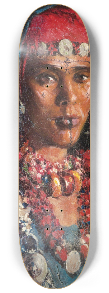 Carlos Abascal - Young Woman With Necklaces 8.25 inch art skate deck