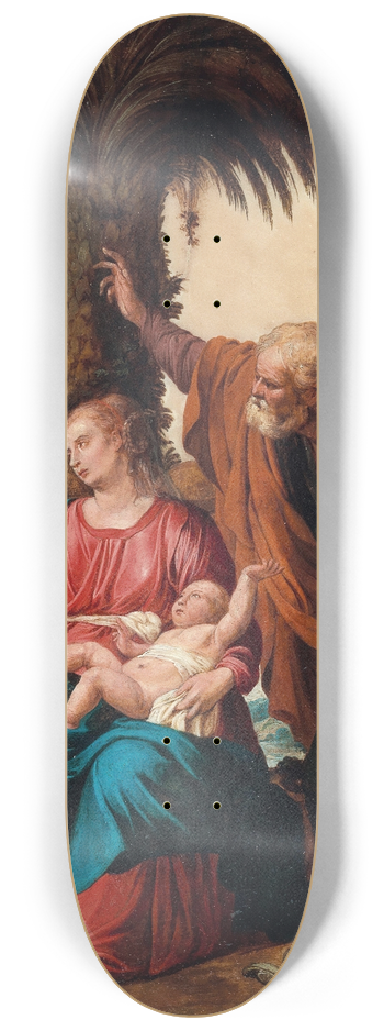 Carlo Saraceni - The Rest during the flight into Egypt, with a Deacon and three Angels 8.25 inch art skate deck