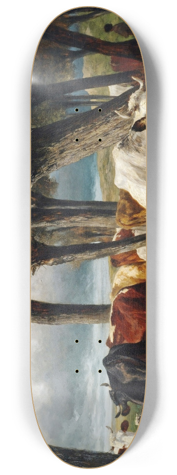 Carl Rudolf Huber - Rinderherde unter Kopfweiden 8.25 inch art skate deck
