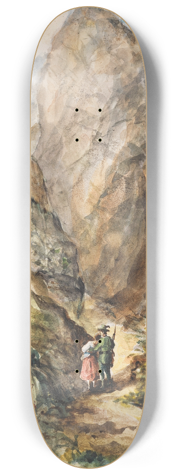 Carl Spitzweg - Jger und Mdchen 8.25 inch art skate deck