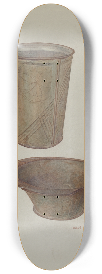 Carl Strehlau - Pa. German Shaving Mug and Basin 8.25 inch art skate deck