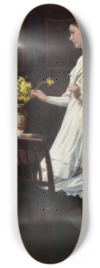 Carl Thomsen - Arranging Daffodils 8.25 inch art skate deck