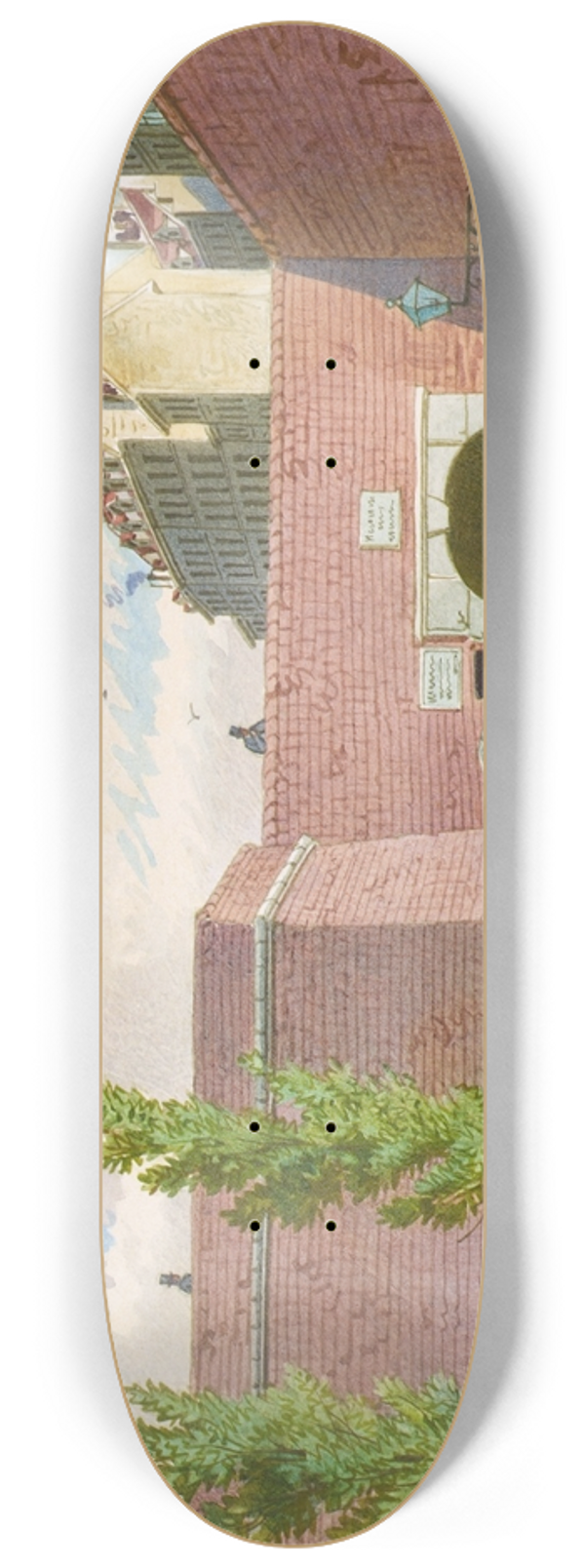 Franz Gerasch - Das Fischertor in Wien 8.25 inch art skate deck